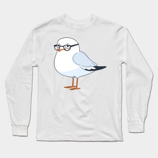 Seagull with Glasses Long Sleeve T-Shirt